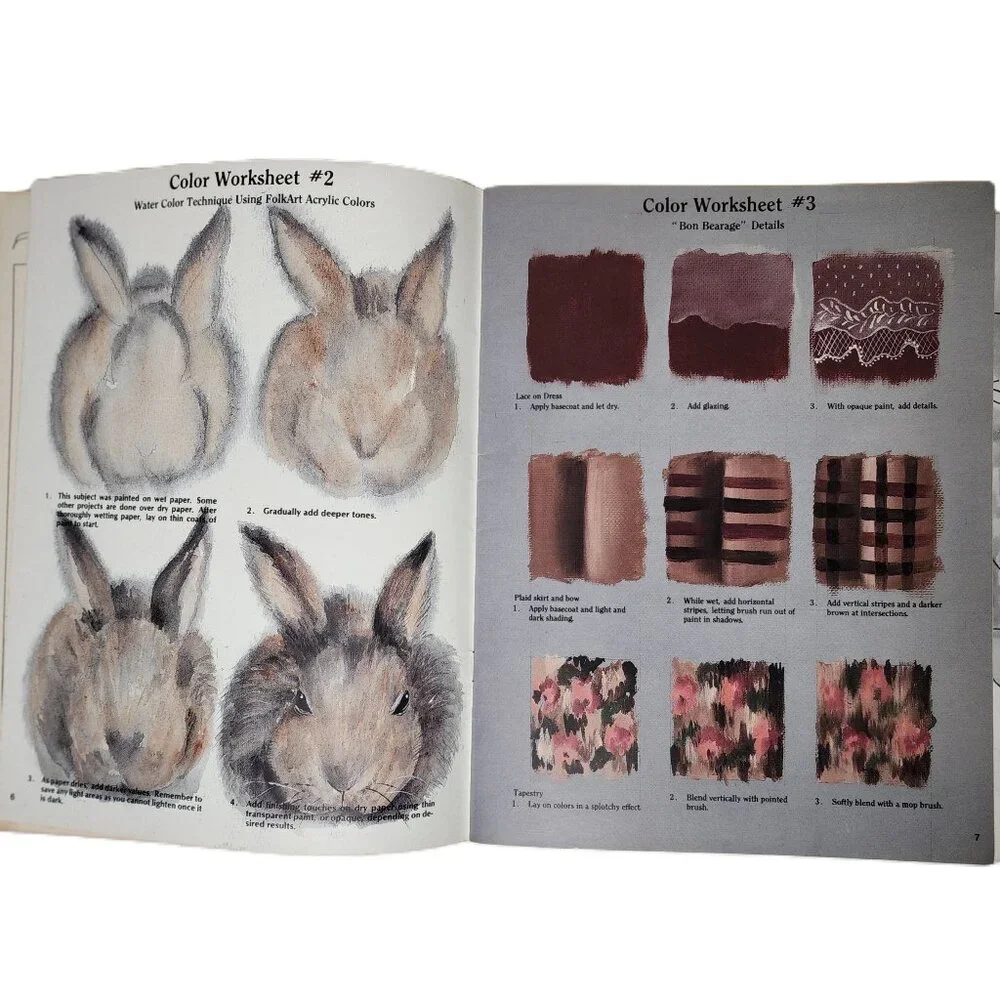 Charming Bear & Bunny 13 Painting Projects Adventures w/Fuzzy Tales Vint…